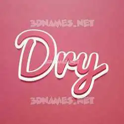 dry in Red Scribble style - 3D name wallpaper