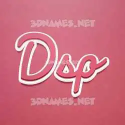 dsp in Red Scribble style - 3D name wallpaper