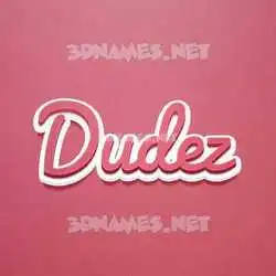 dudez in Red Scribble style - 3D name wallpaper