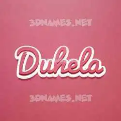 duhela in Red Scribble style - 3D name wallpaper