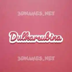 dulkarsubina in Red Scribble style - 3D name wallpaper