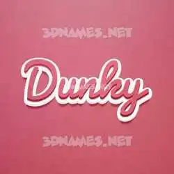 dunky in Red Scribble style - 3D name wallpaper