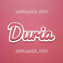 duria in Red Scribble style - 3D name wallpaper