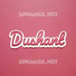 dushant in Red Scribble style - 3D name wallpaper