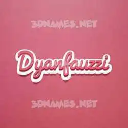 dyanfauzzi in Red Scribble style - 3D name wallpaper