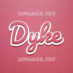 dyke in Red Scribble style - 3D name wallpaper