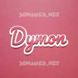 dymon in Red Scribble style - 3D name wallpaper