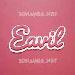 eavil in Red Scribble style - 3D name wallpaper