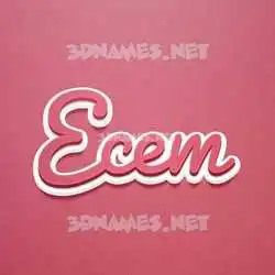 ecem in Red Scribble style - 3D name wallpaper
