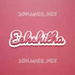 eekshitha in Red Scribble style - 3D name wallpaper