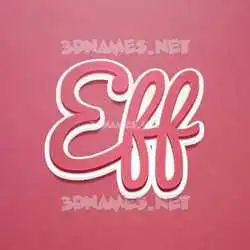 eff in Red Scribble style - 3D name wallpaper