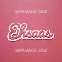 ehsaas in Red Scribble style - 3D name wallpaper