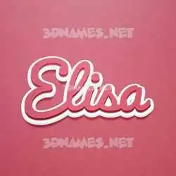 elisa in Red Scribble style - 3D name wallpaper