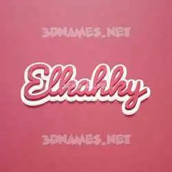 elkahky in Red Scribble style - 3D name wallpaper