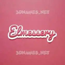 elmessery in Red Scribble style - 3D name wallpaper