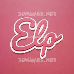 elp in Red Scribble style - 3D name wallpaper