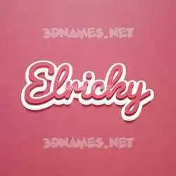 elricky in Red Scribble style - 3D name wallpaper
