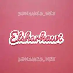 elsharkawi in Red Scribble style - 3D name wallpaper