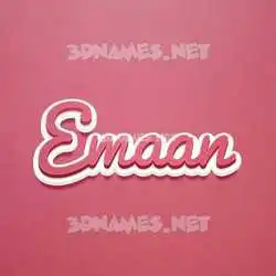emaan in Red Scribble style - 3D name wallpaper