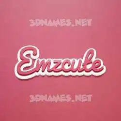 emzcute in Red Scribble style - 3D name wallpaper