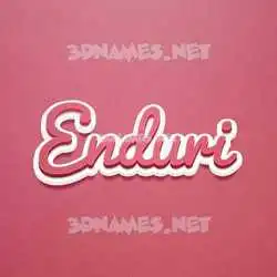 enduri in Red Scribble style - 3D name wallpaper