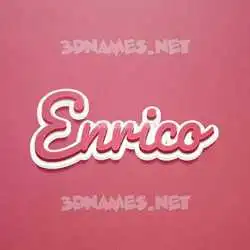 enrico in Red Scribble style - 3D name wallpaper