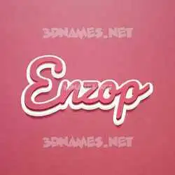 enzop in Red Scribble style - 3D name wallpaper