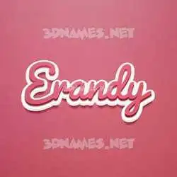 erandy in Red Scribble style - 3D name wallpaper