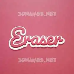 eraser in Red Scribble style - 3D name wallpaper