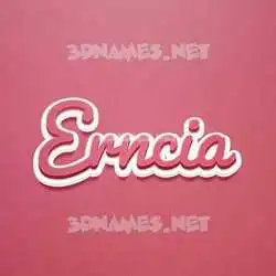 erncia in Red Scribble style - 3D name wallpaper