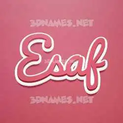 esaf in Red Scribble style - 3D name wallpaper