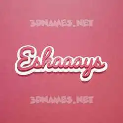 eshaaays in Red Scribble style - 3D name wallpaper