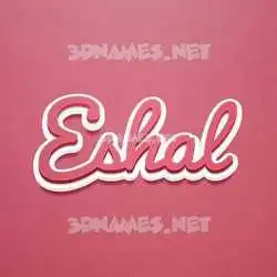 eshal in Red Scribble style - 3D name wallpaper