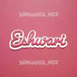 eshwari in Red Scribble style - 3D name wallpaper