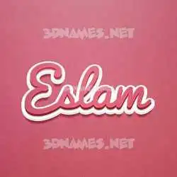 eslam in Red Scribble style - 3D name wallpaper