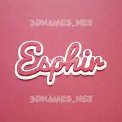 esphir in Red Scribble style - 3D name wallpaper