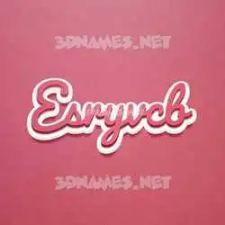 esryvcb in Red Scribble style - 3D name wallpaper