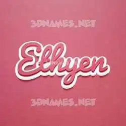 ethyen in Red Scribble style - 3D name wallpaper
