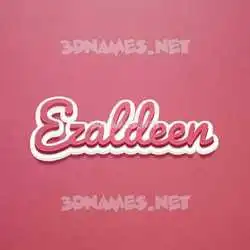 ezaldeen in Red Scribble style - 3D name wallpaper