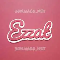 ezzat in Red Scribble style - 3D name wallpaper