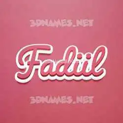 fadiil in Red Scribble style - 3D name wallpaper