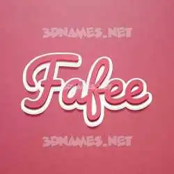 fafee in Red Scribble style - 3D name wallpaper