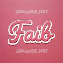 faib in Red Scribble style - 3D name wallpaper