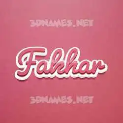 fakhar in Red Scribble style - 3D name wallpaper