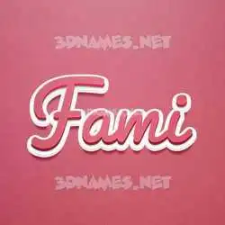 fami in Red Scribble style - 3D name wallpaper