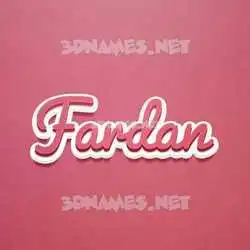 fardan in Red Scribble style - 3D name wallpaper