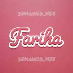fariha in Red Scribble style - 3D name wallpaper