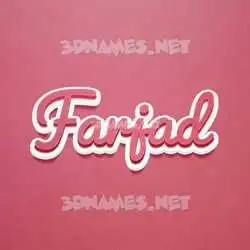 farjad in Red Scribble style - 3D name wallpaper