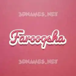 farooqsha in Red Scribble style - 3D name wallpaper