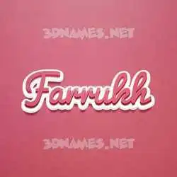 farrukh in Red Scribble style - 3D name wallpaper